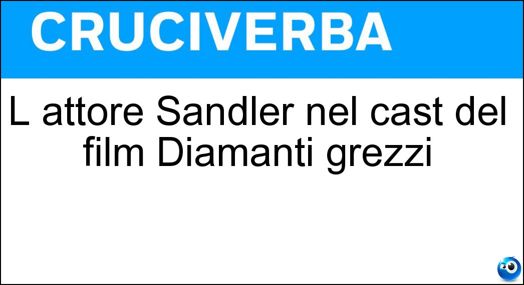 L attore Sandler nel cast del film Diamanti grezzi