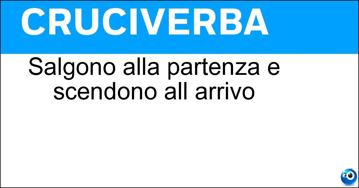Salgono alla partenza e scendono all arrivo Soluzione Salgono alla partenza e scendono all arrivo - Aerei