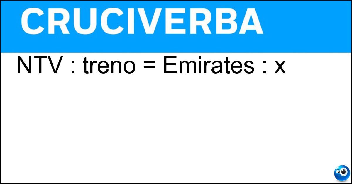 Soluzione NTV : treno = Emirates : x - Aereo