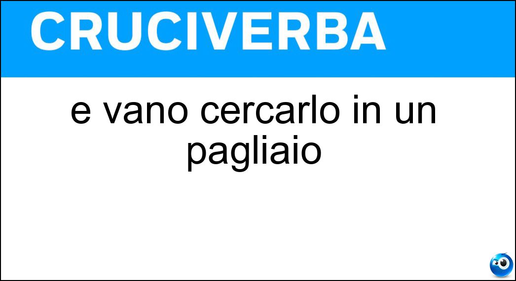 È vano cercarlo in un pagliaio Soluzione È vano cercarlo in un pagliaio - Ago