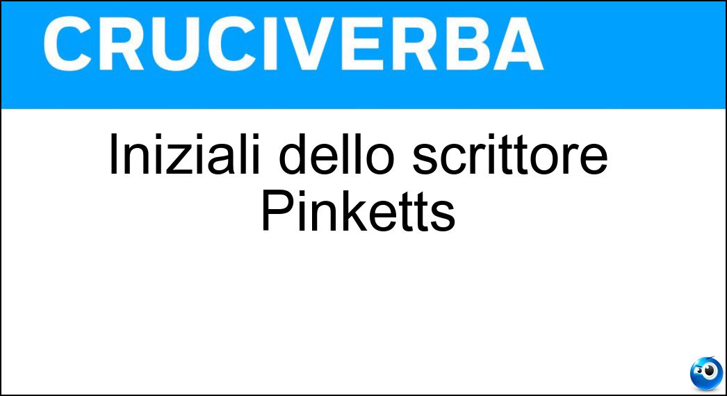 Soluzione Iniziali dello scrittore Pinketts - Agp