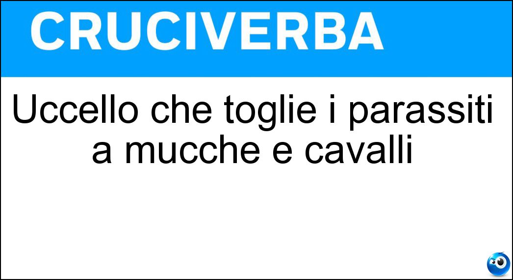 Uccello che toglie i parassiti a mucche e cavalli