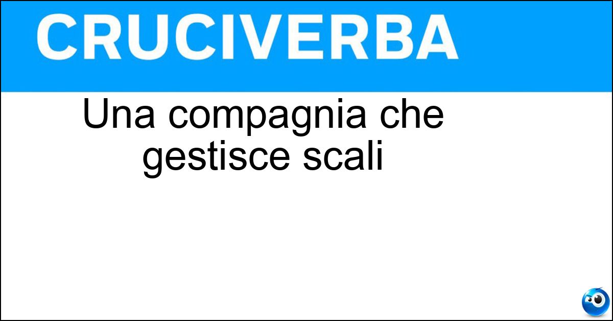 Una compagnia che gestisce scali Soluzione Una compagnia che gestisce scali - Airport Operator