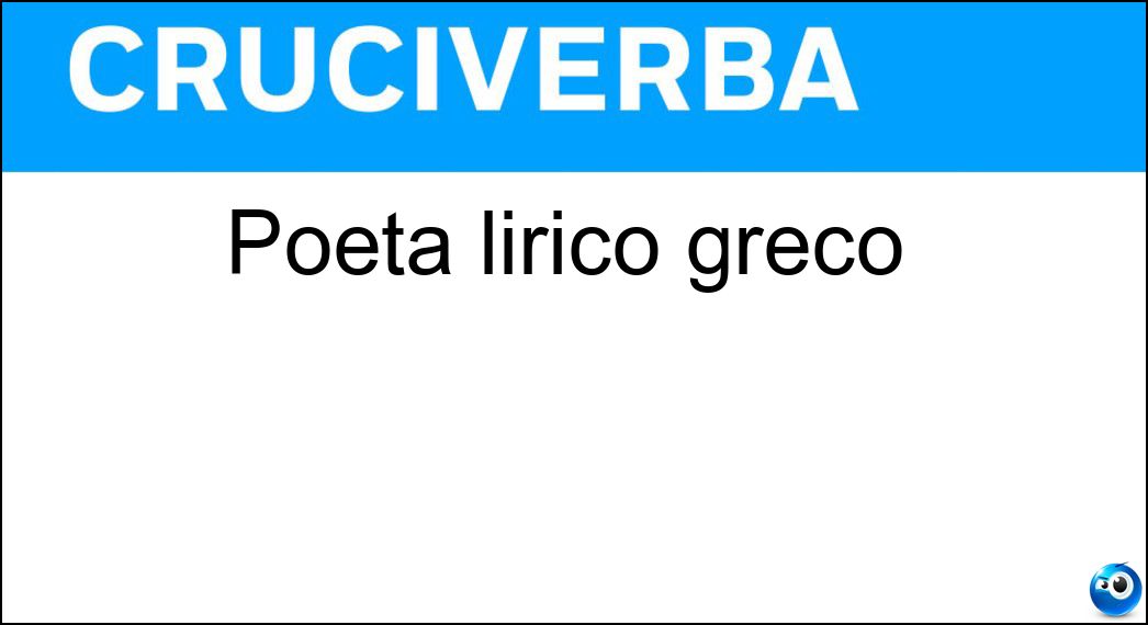 Poeta lirico greco