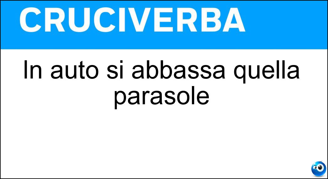 In auto si abbassa quella parasole