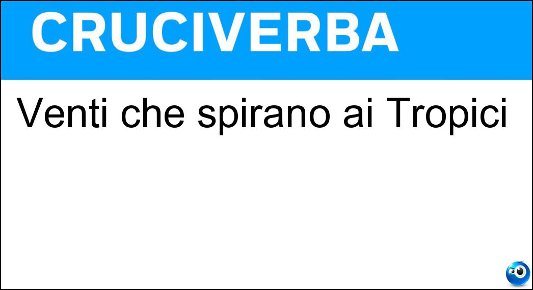 Venti che spirano ai Tropici