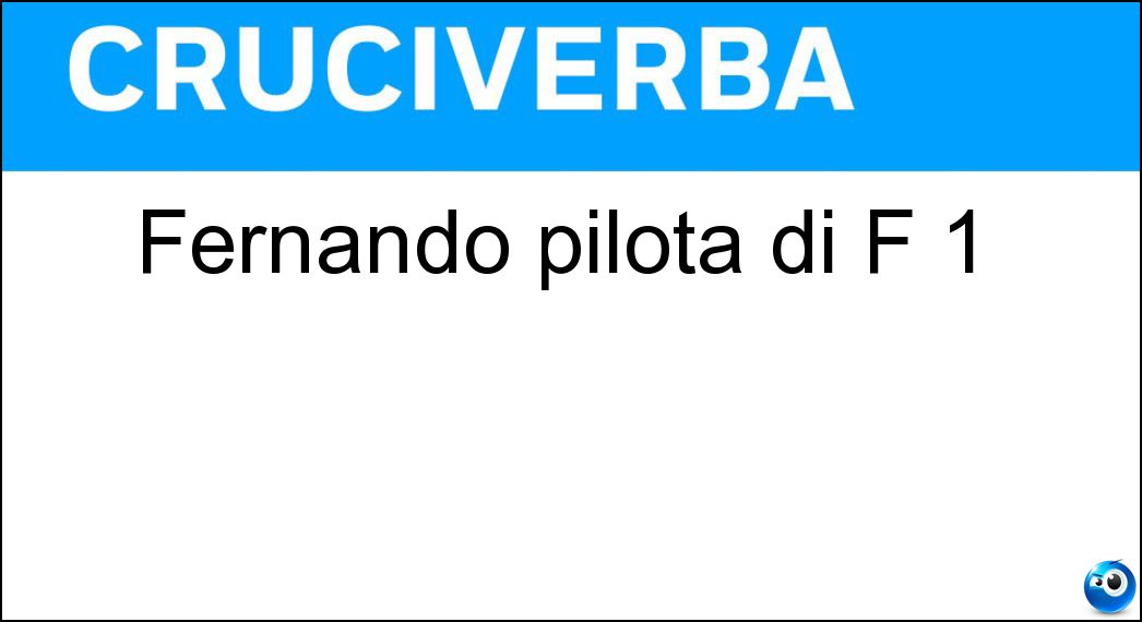 Fernando pilota di F 1