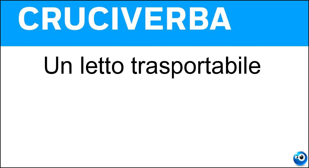 Un letto trasportabile