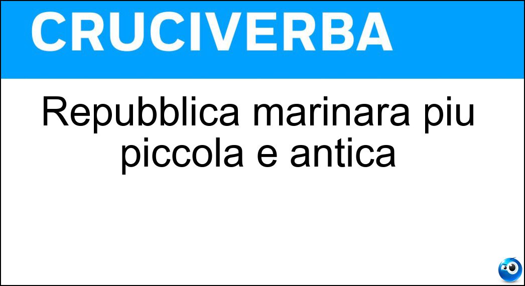 Repubblica marinara più piccola e antica Soluzione Cruciverba: Repubblica marinara più piccola e antica - Risposta Amalfi