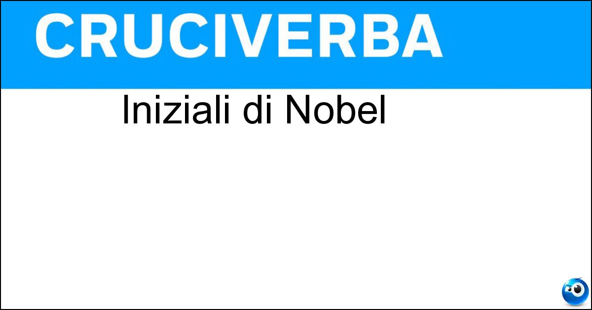 iniziali nobel