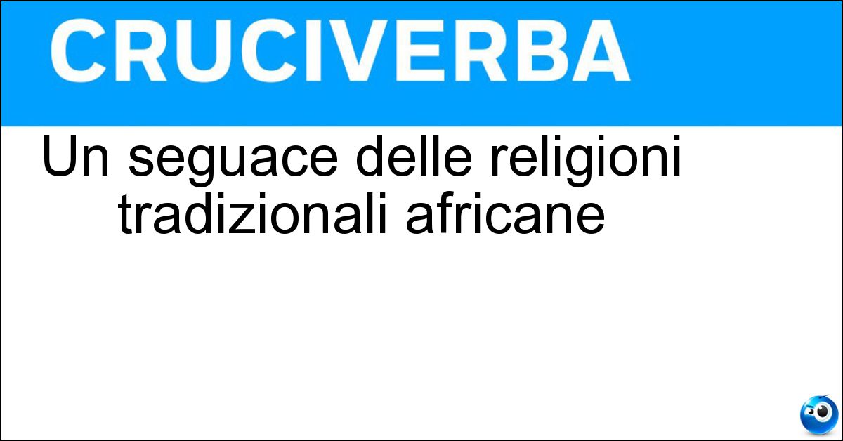 Un seguace delle religioni tradizionali africane Un seguace delle religioni tradizionali africane