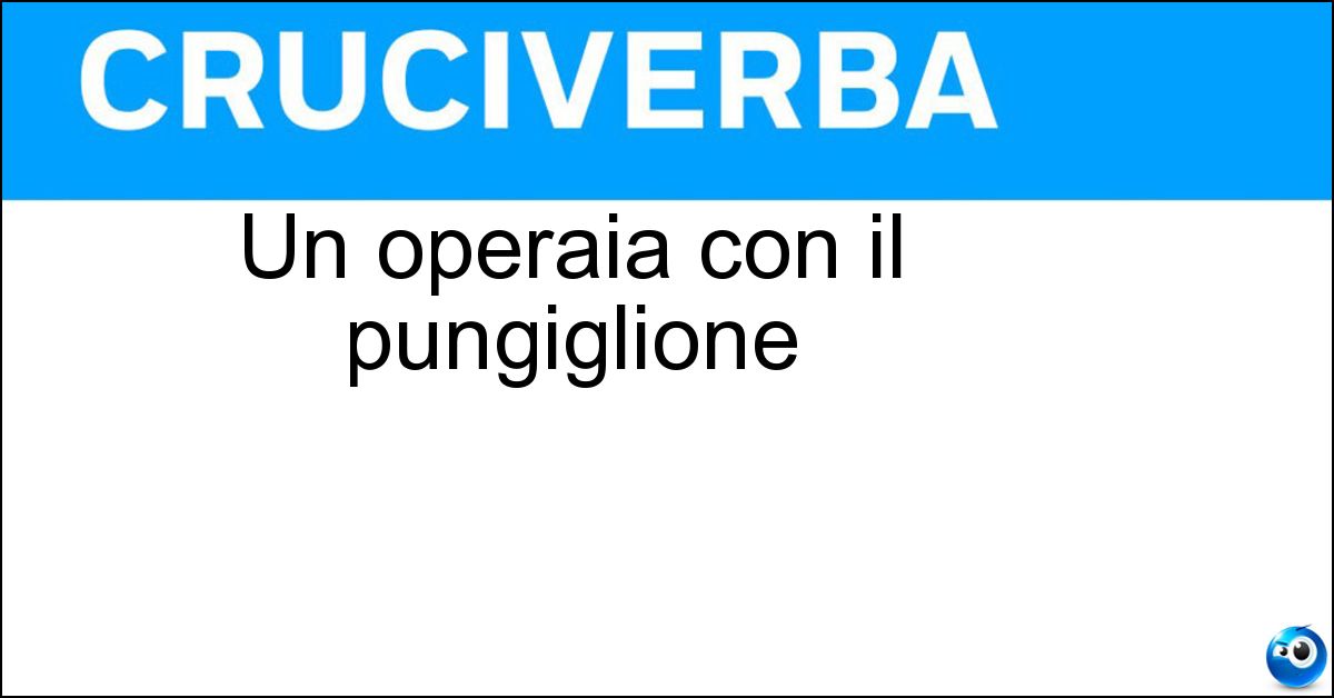 Un operaia con il pungiglione Soluzione Un operaia con il pungiglione - Ape