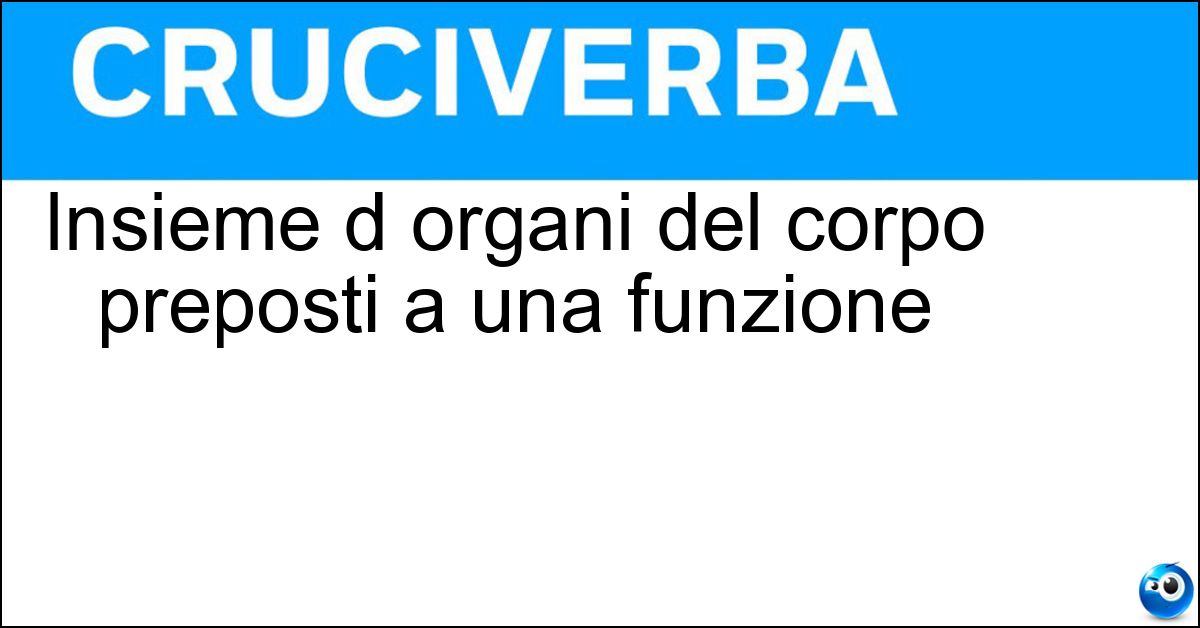 Soluzione Insieme d organi del corpo preposti a una funzione - Apparato