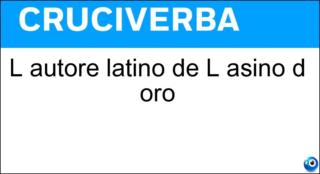 L autore latino de L asino d oro