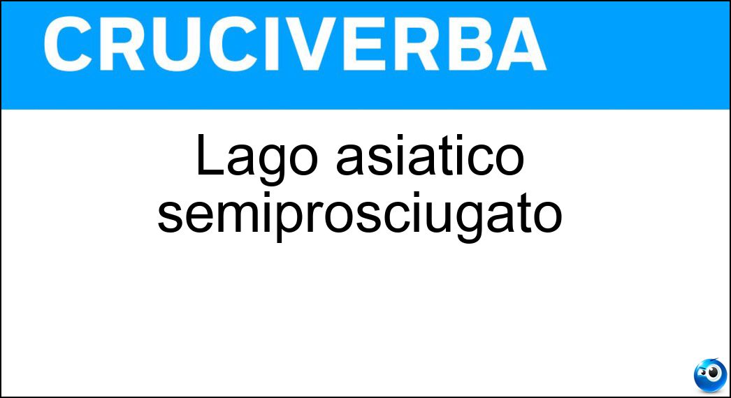 Lago asiatico semiprosciugato Soluzione Lago asiatico semiprosciugato - Aral