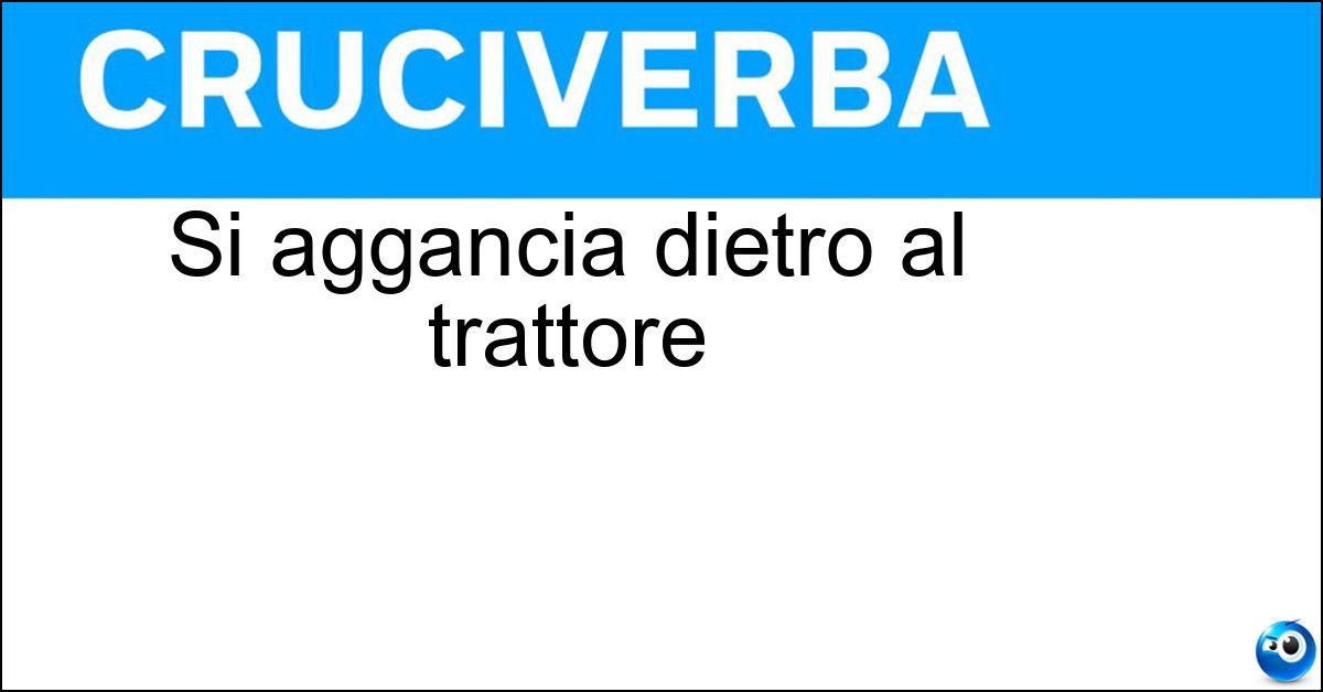 Si aggancia dietro al trattore Soluzione Si aggancia dietro al trattore - Aratro