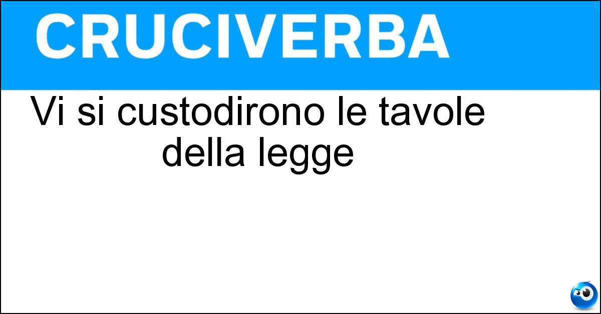 Vi si custodirono le tavole della legge Soluzione Vi si custodirono le tavole della legge - Arca