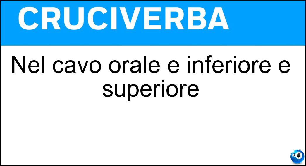 Nel cavo orale è inferiore e superiore Soluzione Cruciverba: Nel cavo orale è inferiore e superiore - Risposta Arcata