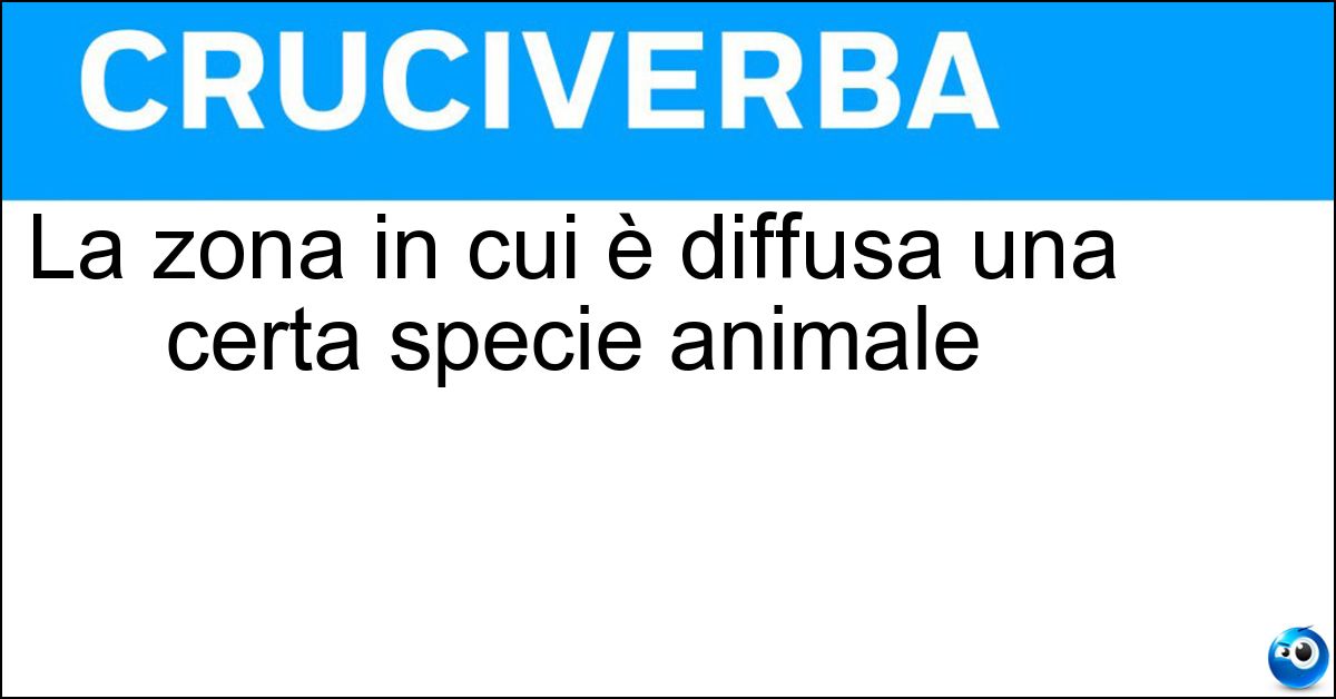 Soluzione La zona in cui è diffusa una certa specie animale - Areale