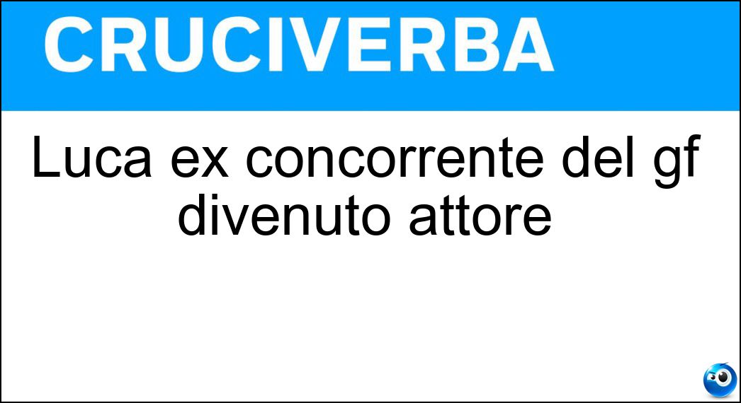 Luca ex concorrente del gf divenuto attore