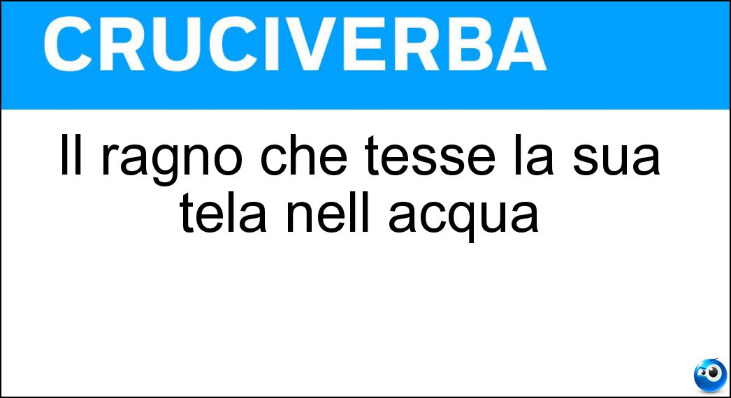 Il ragno che tesse la sua tela nell acqua