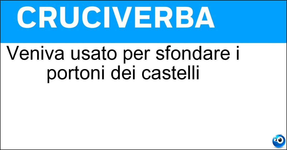 Veniva usato per sfondare i portoni dei castelli Soluzione Veniva usato per sfondare i portoni dei castelli - Ariete
