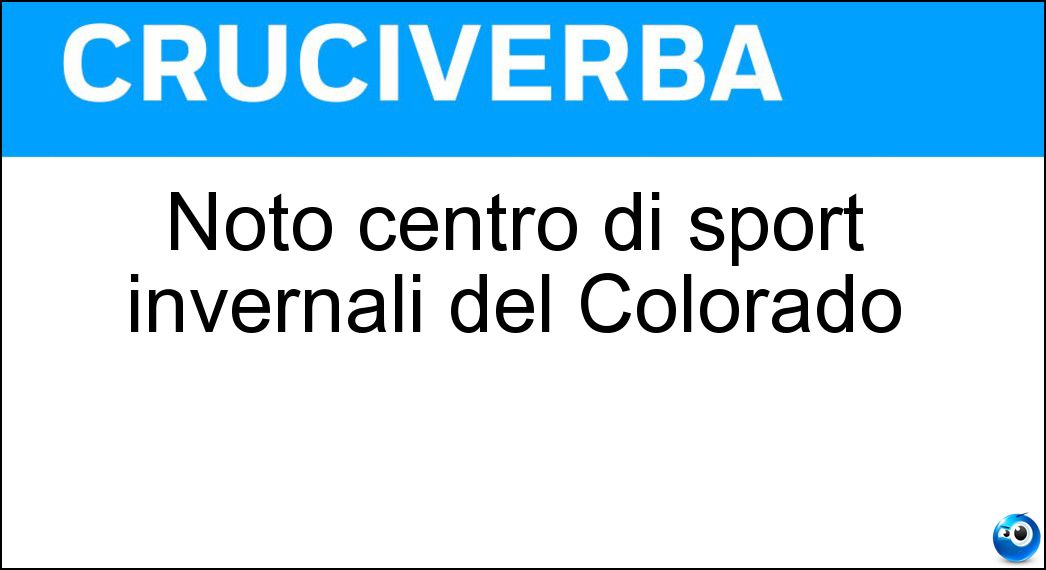 Noto centro di sport invernali del Colorado