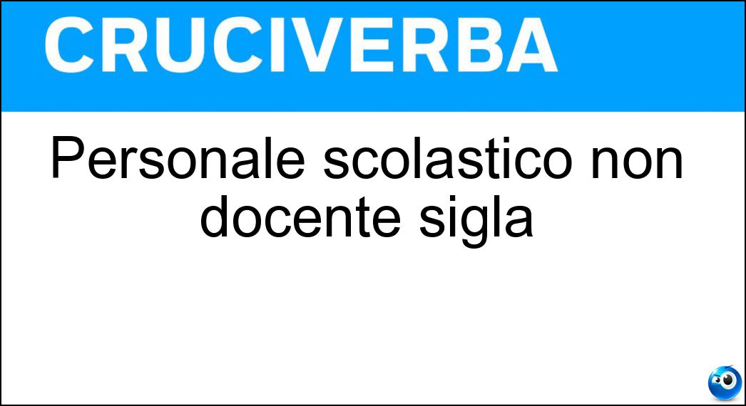 Personale scolastico non docente sigla