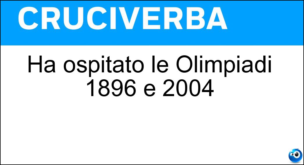 Soluzione Ha ospitato le Olimpiadi 1896 e 2004 - Atene