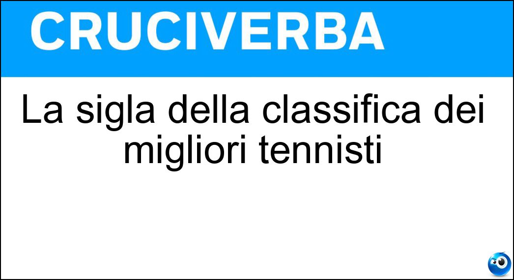 La sigla della classifica dei migliori tennisti