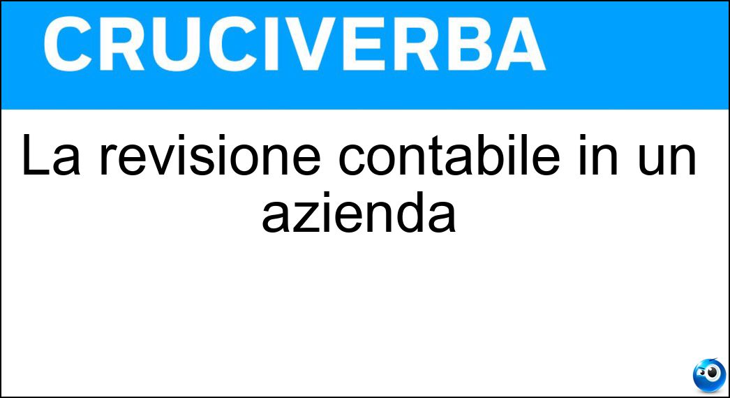 La revisione contabile in un azienda Soluzione La revisione contabile in un azienda - Auditing
