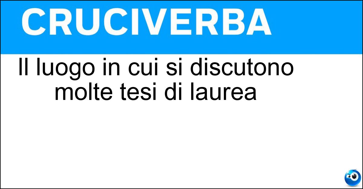 Soluzione Il luogo in cui si discutono molte tesi di laurea - Aula  Magna