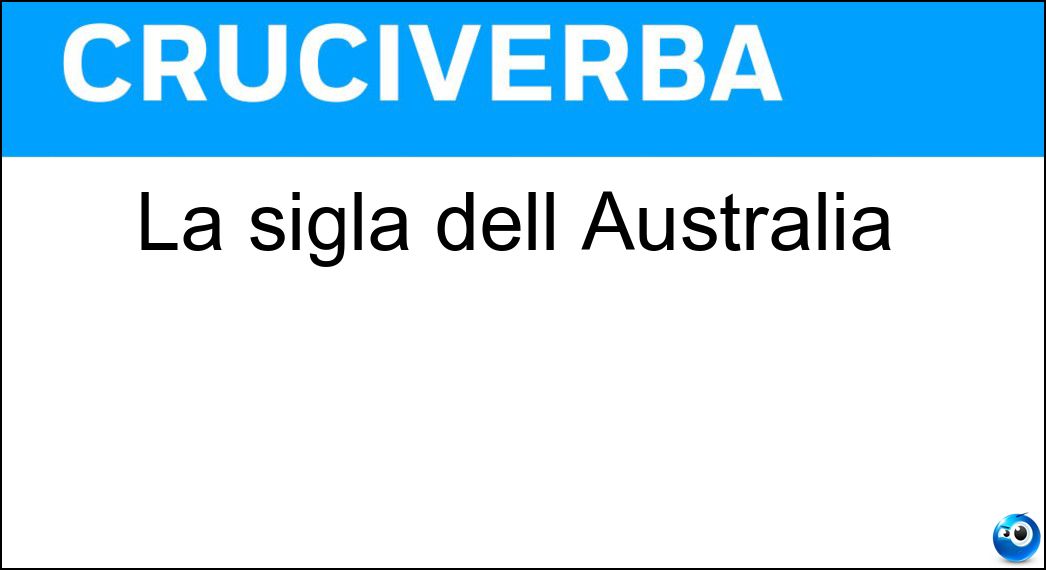 La sigla dell Australia Soluzione La sigla dell Australia - Aus