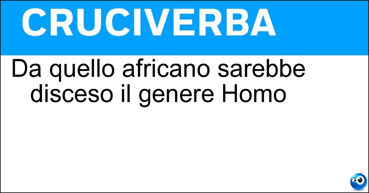 Da quello africano sarebbe disceso il genere Homo Soluzione Da quello africano sarebbe disceso il genere Homo - Australopiteco