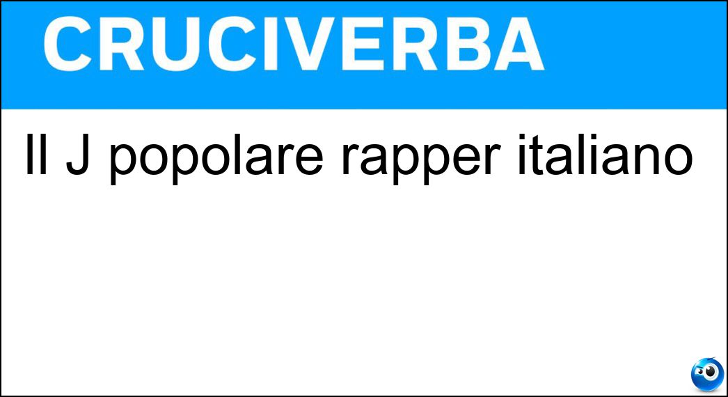 Il J popolare rapper italiano