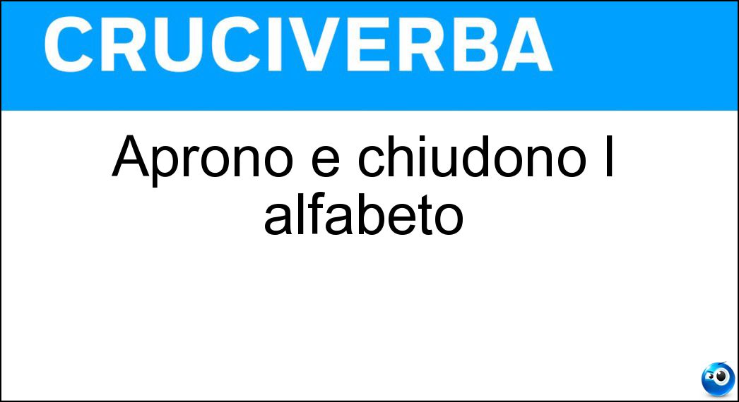 Aprono e chiudono l alfabeto Soluzione Aprono e chiudono l alfabeto - Az