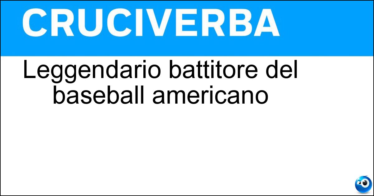 Leggendario battitore del baseball americano Soluzione Leggendario battitore del baseball americano - Baberuth
