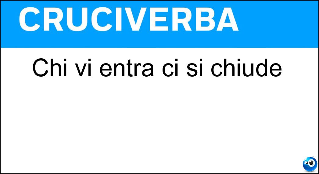 Chi vi entra ci si chiude Soluzione Cruciverba: Chi vi entra ci si chiude - Risposta Bagno