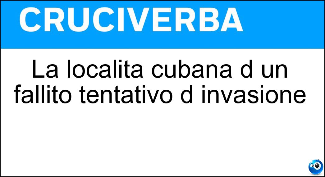 La località cubana d un fallito tentativo d invasione