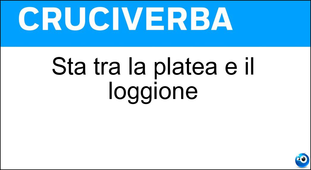 Sta tra la platea e il loggione Soluzione Sta tra la platea e il loggione - Balconata