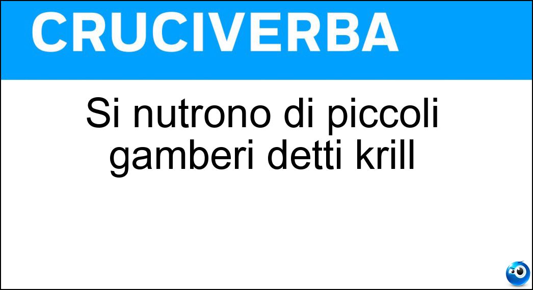 Si nutrono di piccoli gamberi detti krill