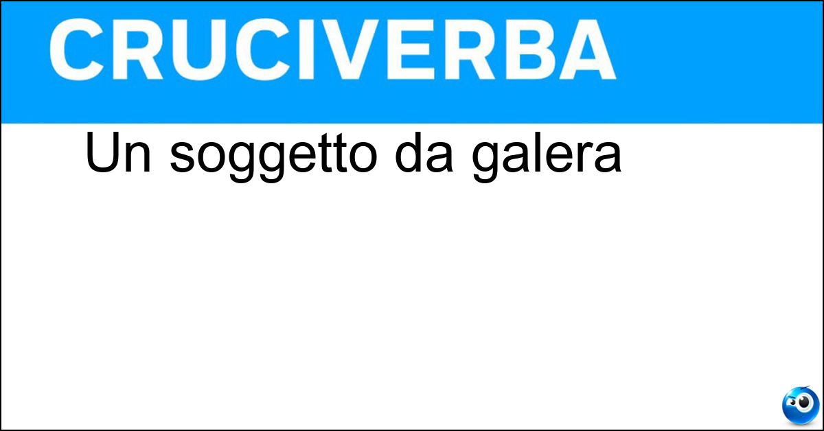 Soluzione Un soggetto da galera - Bandito