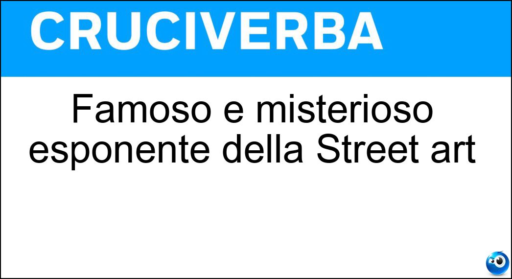 Famoso e misterioso esponente della Street art Soluzione Cruciverba: Famoso e misterioso esponente della Street art - Risposta Banksy