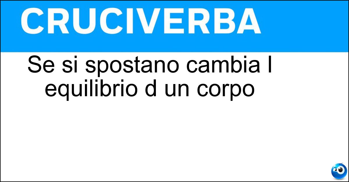 Se si spostano cambia l equilibrio d un corpo Soluzione Se si spostano cambia l equilibrio d un corpo - Baricentro