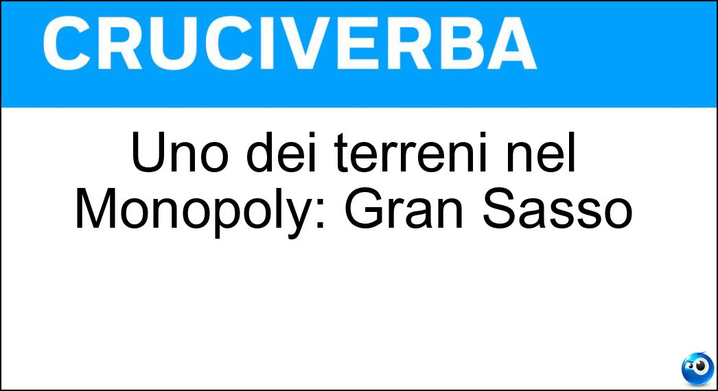 Uno dei terreni nel Monopoly: Gran Sasso Soluzione Uno dei terreni nel Monopoly: Gran Sasso - Bastioni