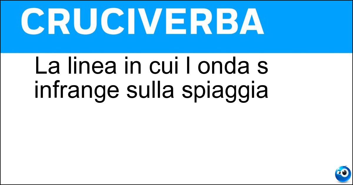 Soluzione La linea in cui l onda s infrange sulla spiaggia - Battigia