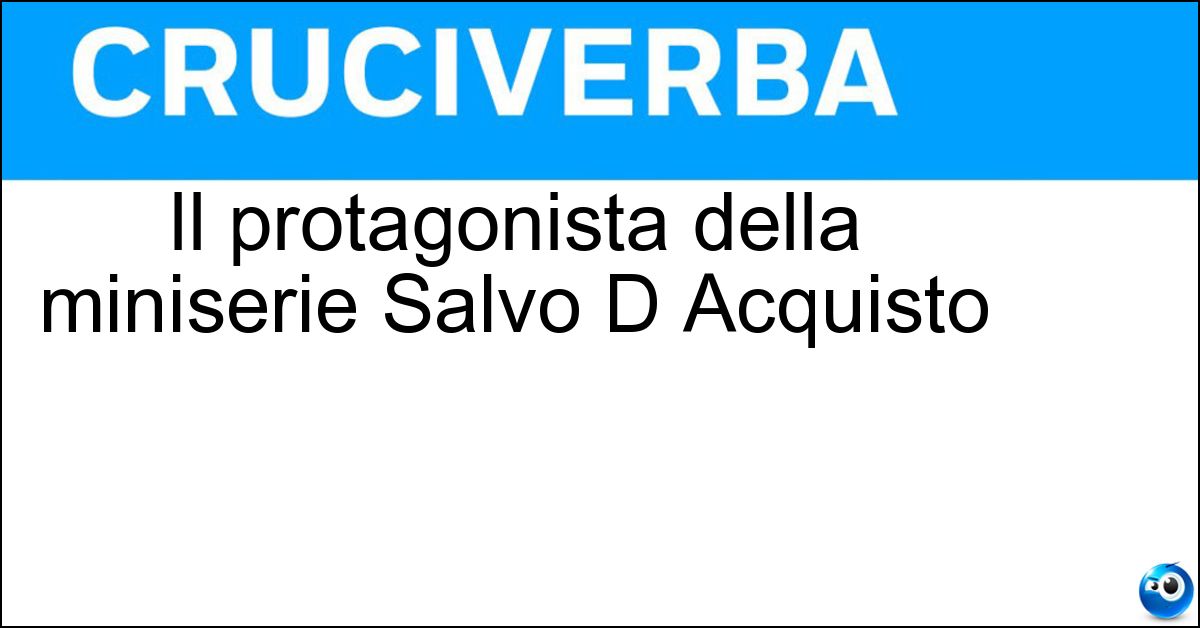 Il protagonista della miniserie Salvo D Acquisto