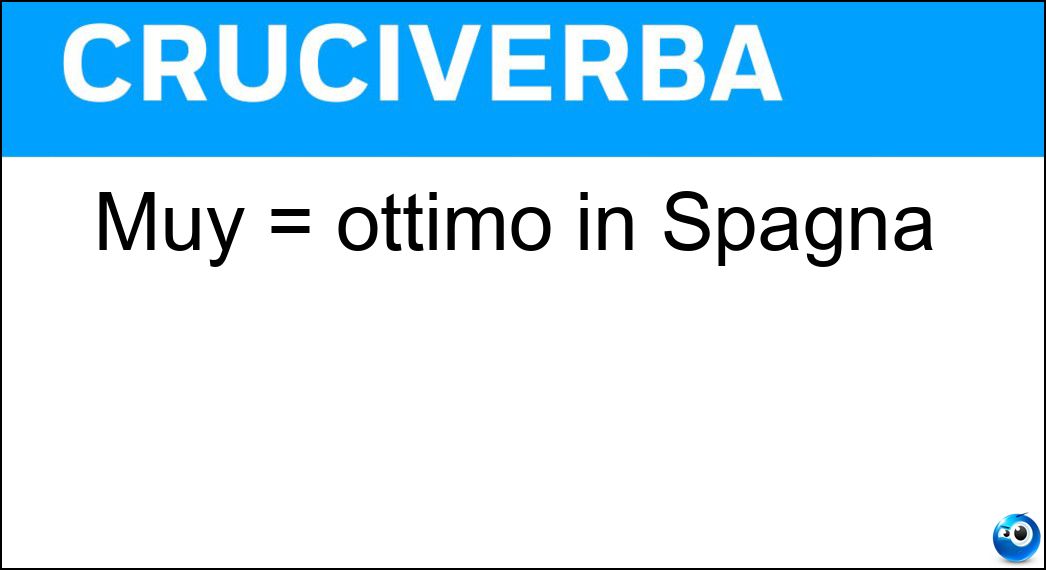 Muy = ottimo in Spagna Soluzione Muy = ottimo in Spagna - Bien