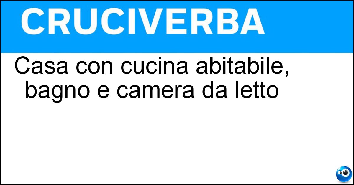 Casa con cucina abitabile, bagno e camera da letto Soluzione Casa con cucina abitabile, bagno e camera da letto - Bilocale