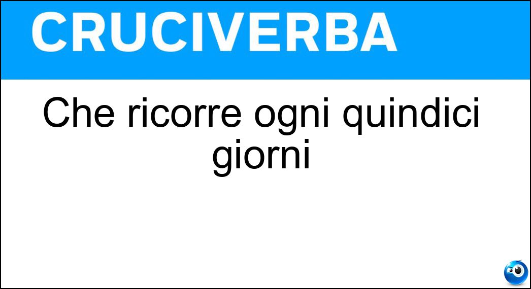 ricorre ogni